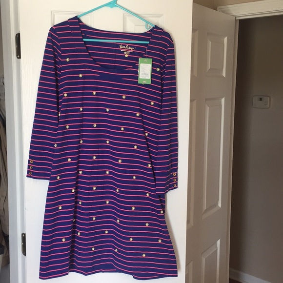 Lilly Pulitzer Dresses & Skirts - Lilly Pulitzer Merrit Dress True Blue Palm Stripe